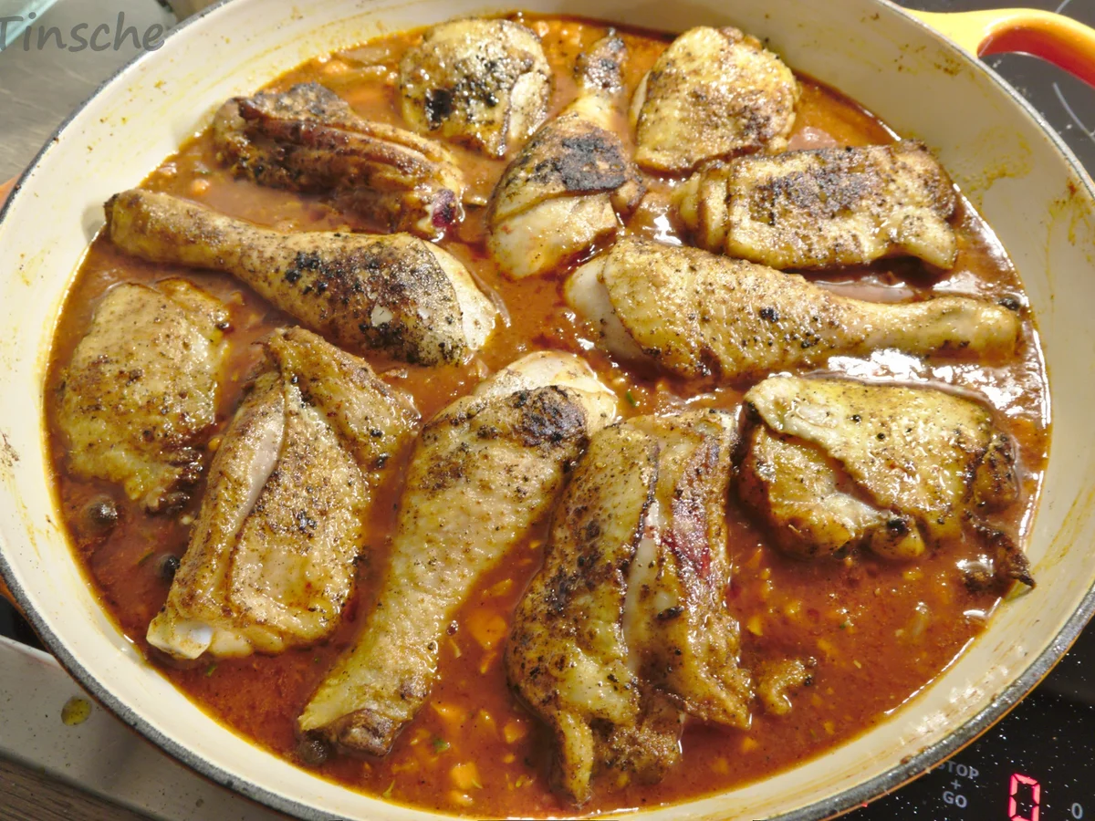 Hähnchenschlegel geschmort - Italienische Art- - Rezept - Bild Nr. 5