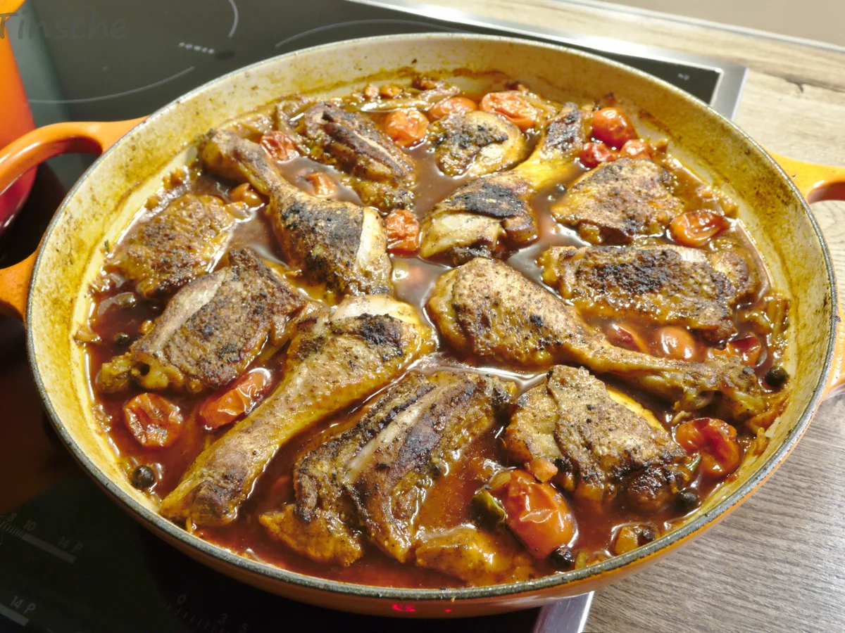 Hähnchenschlegel geschmort - Italienische Art- - Rezept - Bild Nr. 6