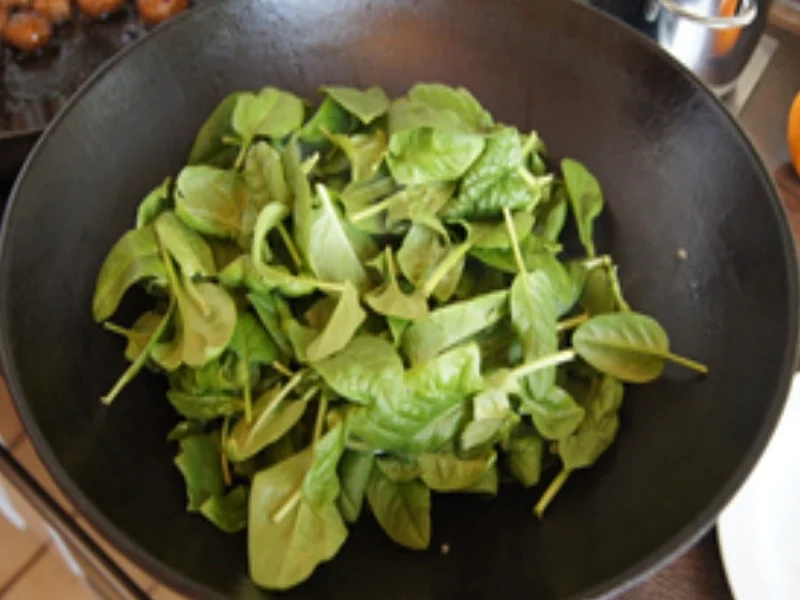 Hähnchenschenkel mit Champignons, Spinat und Curryreis - Rezept - Bild Nr. 13