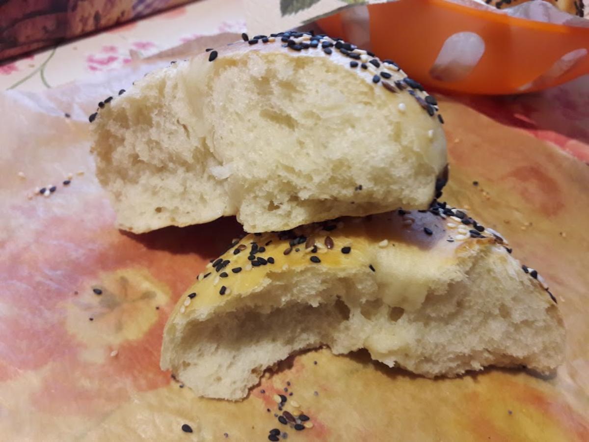 Bagel mit Karotten-Frischkäse und Rucola gefüllt zur kochbar Challenge Februar 2021 - Rezept - Bild Nr. 18