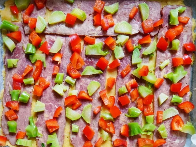 Quiche mit Schinken, Broccoli und Paprika - Rezept - Bild Nr. 3