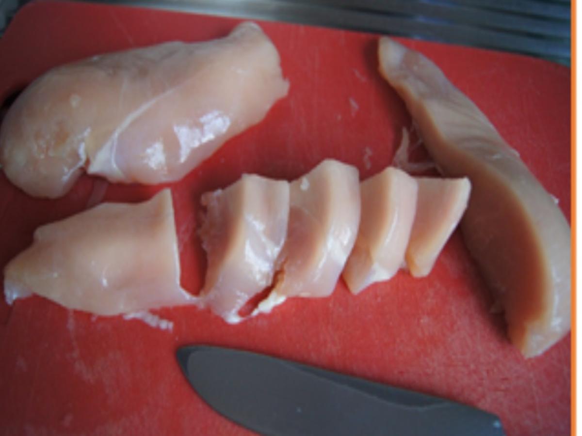 Hähnchenbrustfiletspieße mit pikanter Sauce und Paprika-Basmatireis - Rezept - Bild Nr. 4