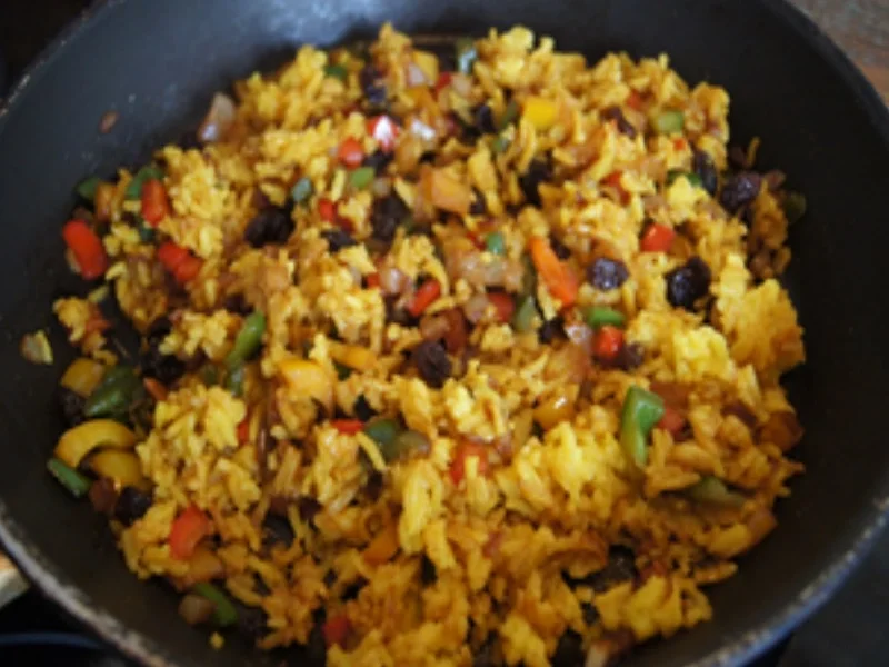 Hähnchenbrustfiletspieße mit pikanter Sauce und Paprika-Basmatireis - Rezept - Bild Nr. 17