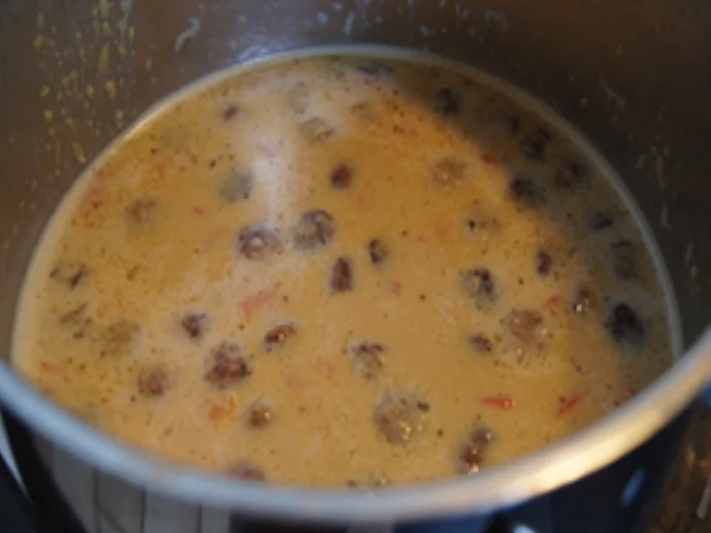 Rezept: Sonnenmaissuppe mit Nürnberger Rostbratwürstchen Bild Nr. 10 Sonnenmaissuppe mit Nürnberger Rostbratwürstchen - Rezept - Bild Nr. 10