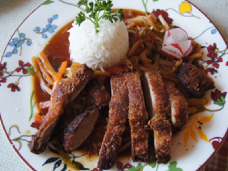 Rezept: Knusperente asiatische Art auf gebratenen Gemüse und Basmatireis Bild Nr. 23 Knusperente asiatische Art auf gebratenen Gemüse und Basmatireis - Rezept - Bild Nr. 23