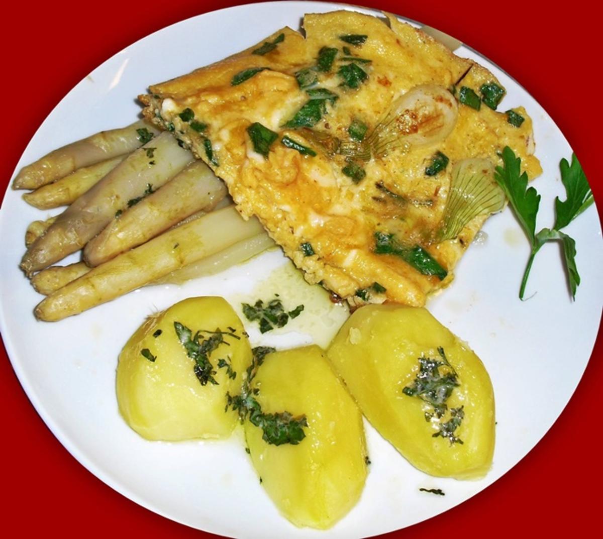 Kräuter-Rührei auf Spargel - Rezept mit Bild - kochbar.de