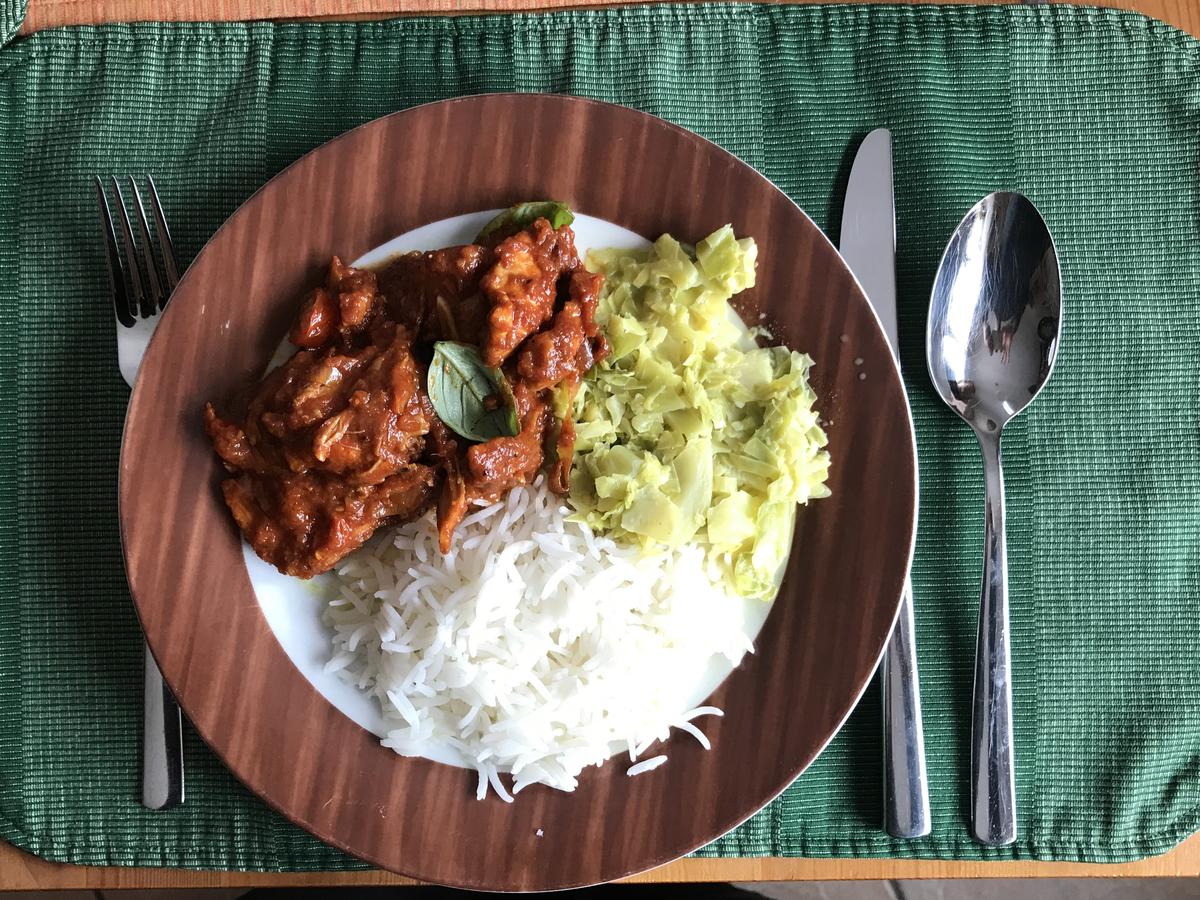 Hühnchengulasch mit Spitzkohl - einfach - 240 kcal/100g