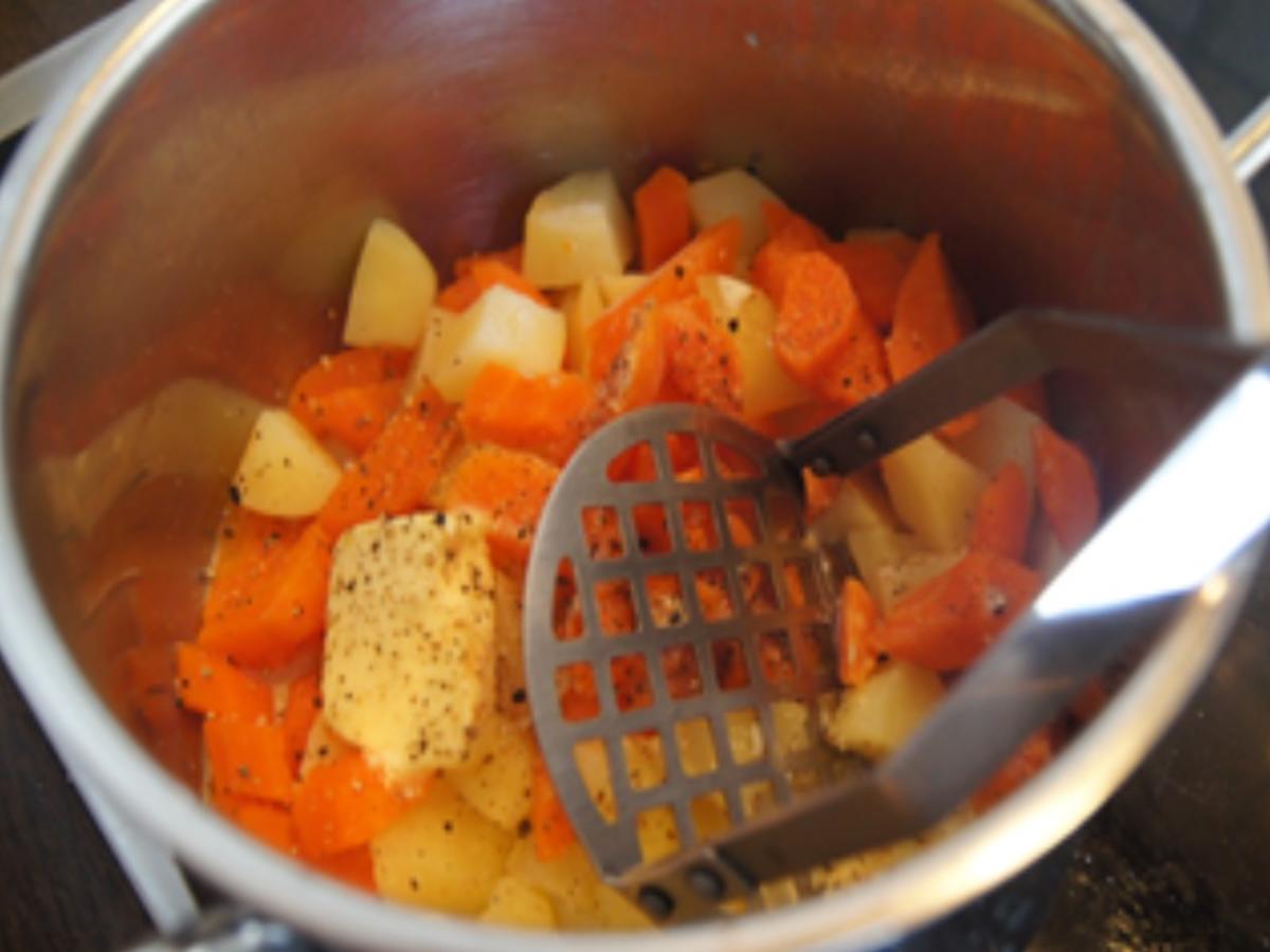 Seelachsfilet mit Rote-Bete-Salat und Möhren-Kartoffel-Stampf - Rezept - Bild Nr. 10