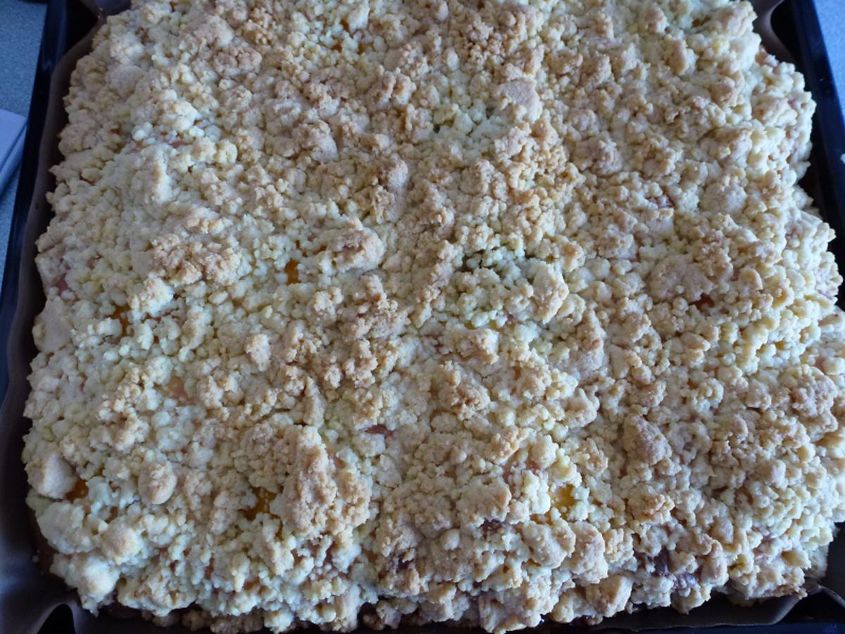 Pfirsich-Pudding-Streuselkuchen - Rezept - Bild Nr. 3