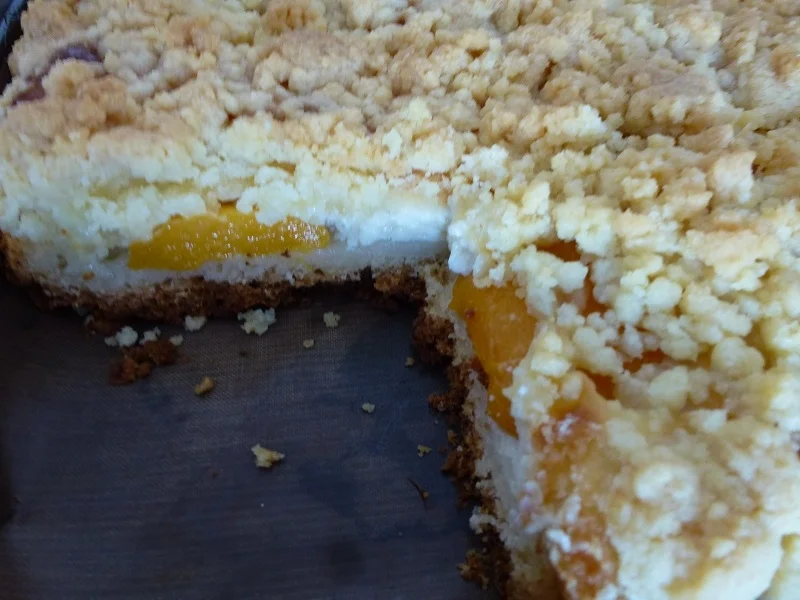 Pfirsich-Pudding-Streuselkuchen - Rezept - Bild Nr. 4