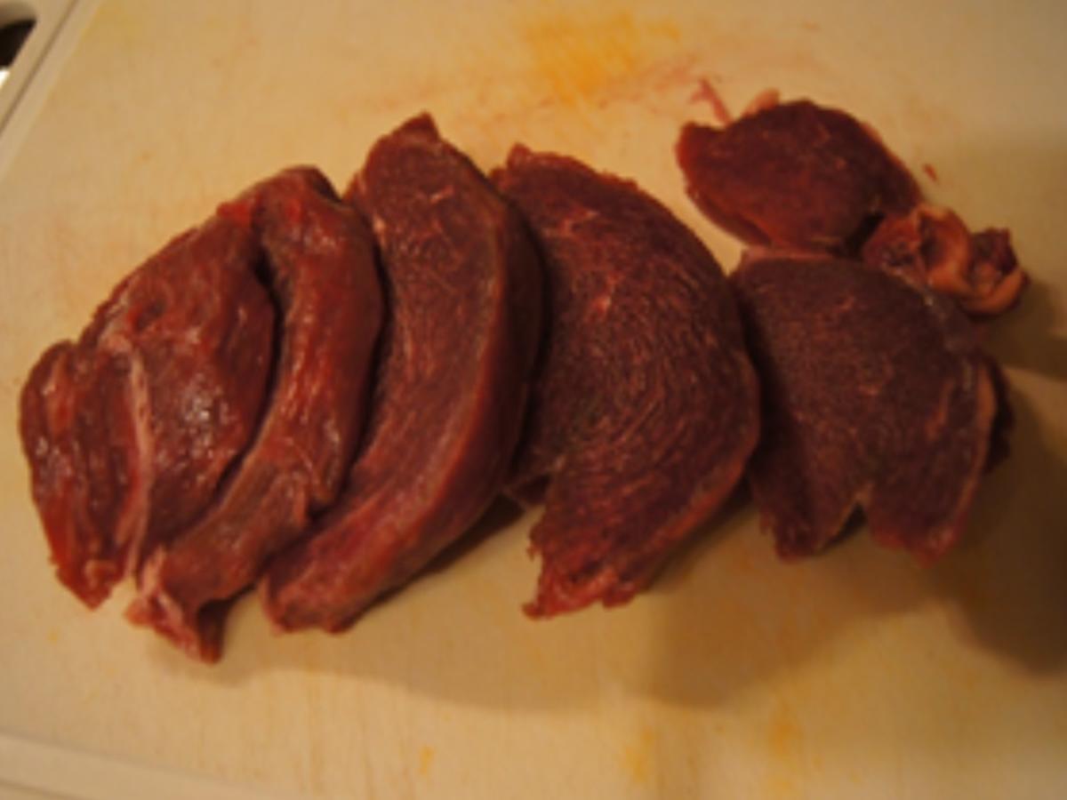 Steakhüfte mit-Babyspinat und Champignons im Wok und Pellkartoffel-Drillingen - Rezept - Bild Nr. 4