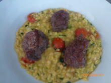 Safran-Kräuter-Risotto mit weißen Bohnen und Filet Mignon - Rezept - Bild Nr. 2