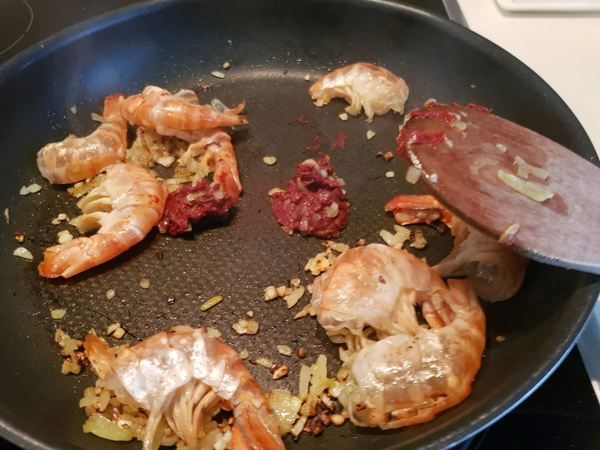 Pappardelle mit Cognac-Rahmsoße und Garnelen - Rezept - Bild Nr. 13636