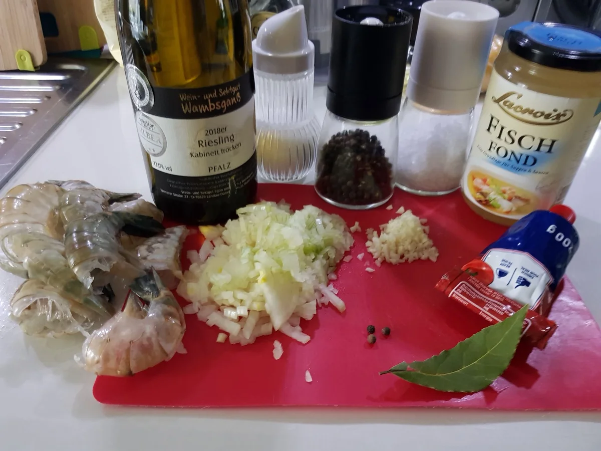 Pappardelle mit Cognac-Rahmsoße und Garnelen - Rezept - Bild Nr. 13638