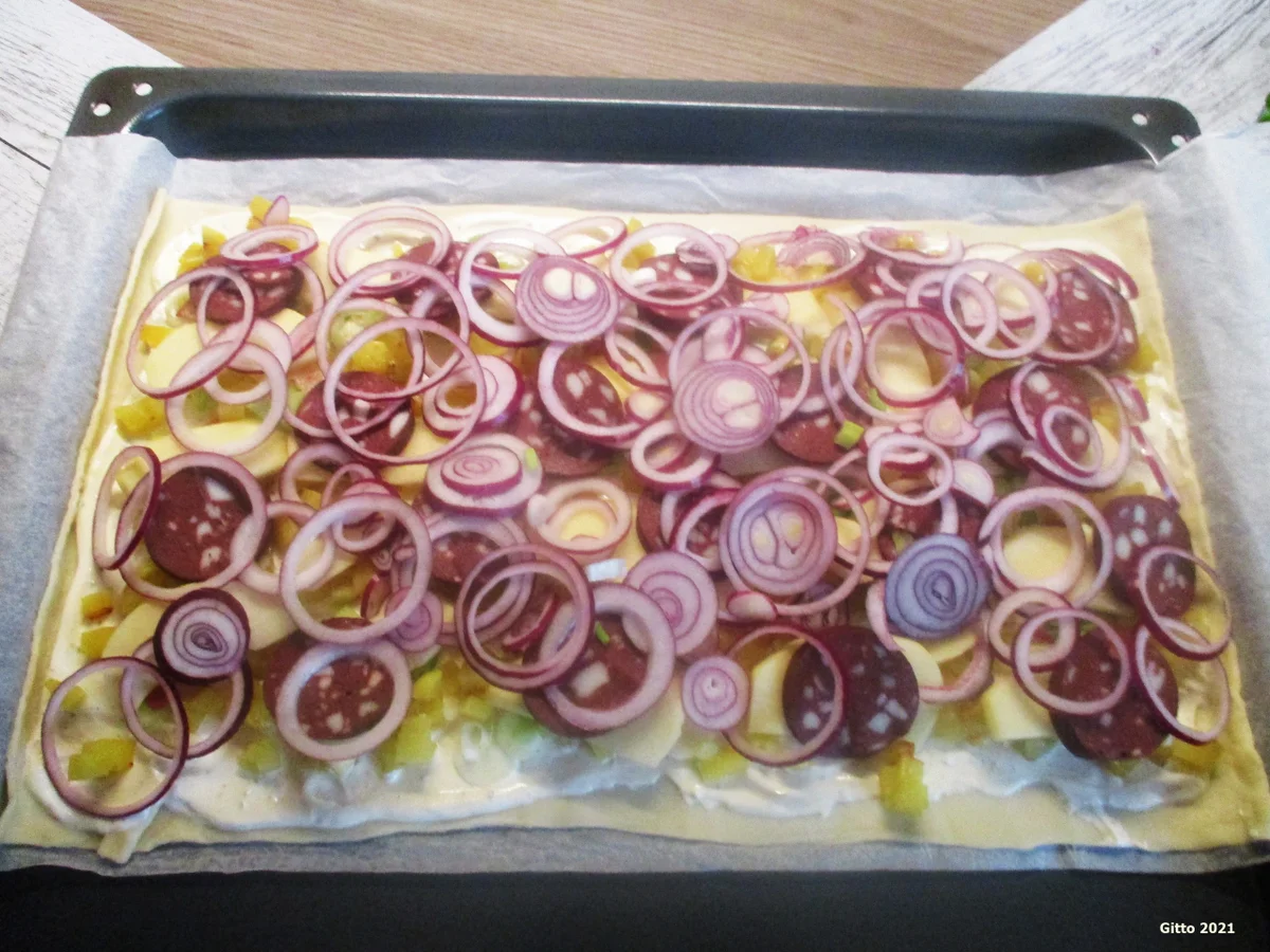 Himmel und Erde als Flammkuchen - Rezept - Bild Nr. 13665