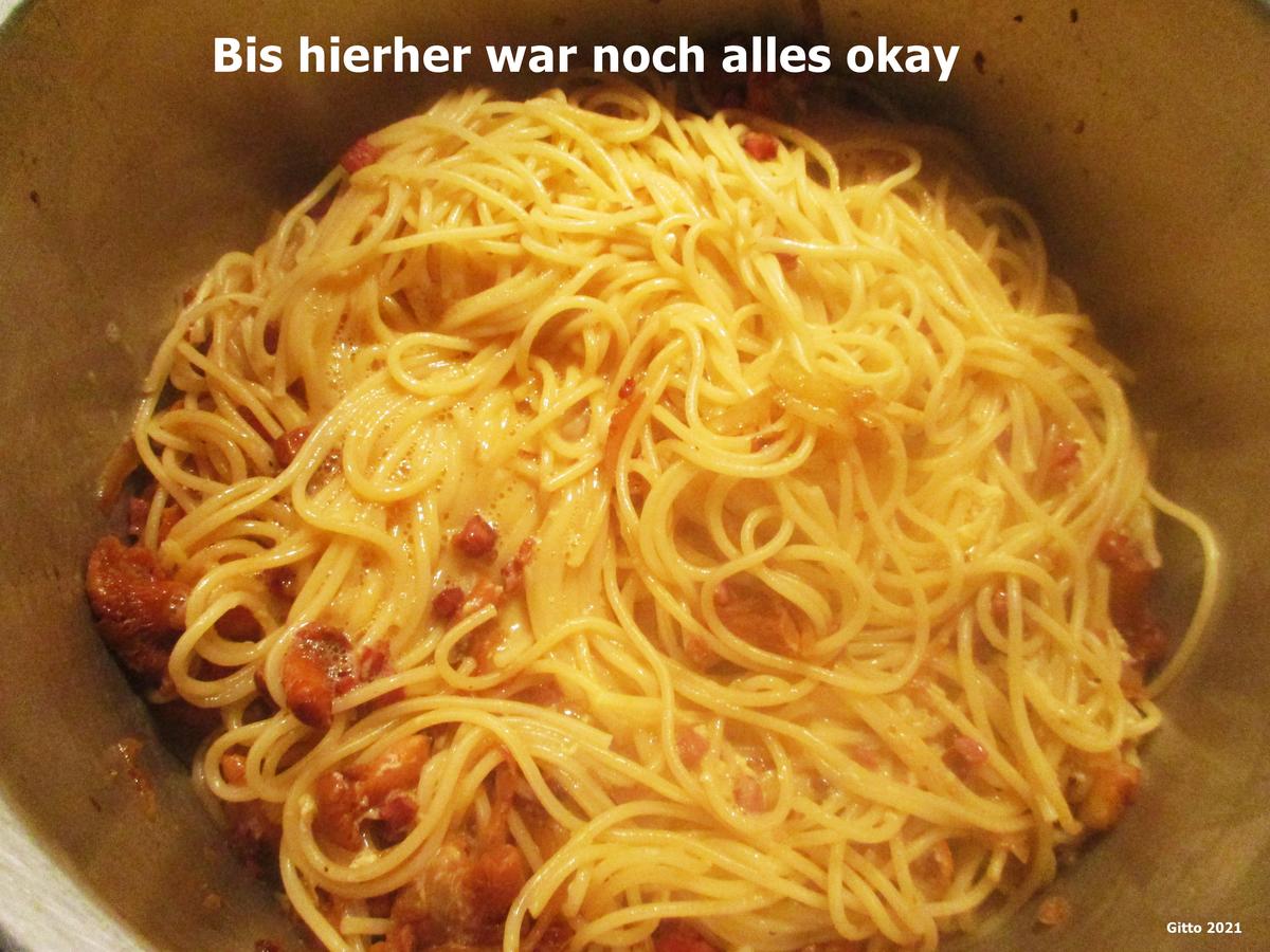 Spaghetti mit Pfifferlingscarbonara nach meiner Art. - Rezept - Bild Nr. 13710