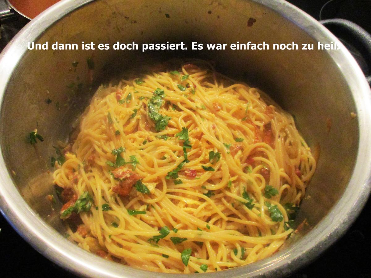 Spaghetti mit Pfifferlingscarbonara nach meiner Art. - Rezept - Bild Nr. 13711