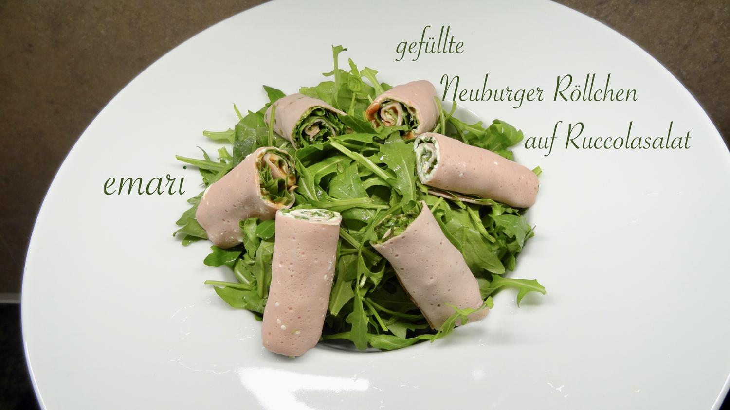 gefüllte Neuburger Röllchen im Rucola Salatbett - Rezept - kochbar.de