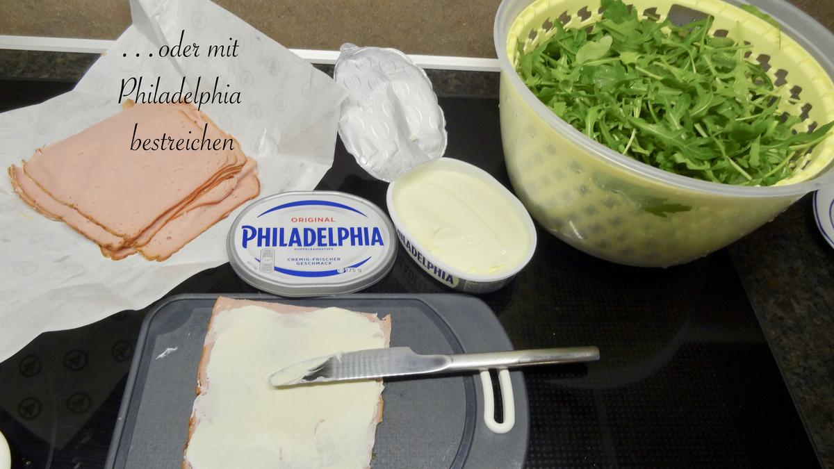 gefüllte Neuburger Röllchen im Rucola Salatbett - Rezept - Bild Nr. 13708