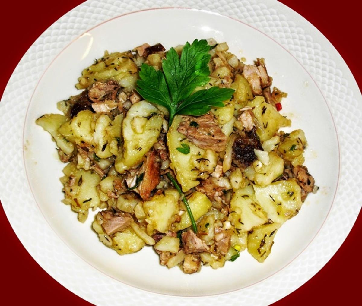 Fleisch-Kartoffelsalat mediterran - (Resteverwertung) - Rezept - Bild Nr. 13705