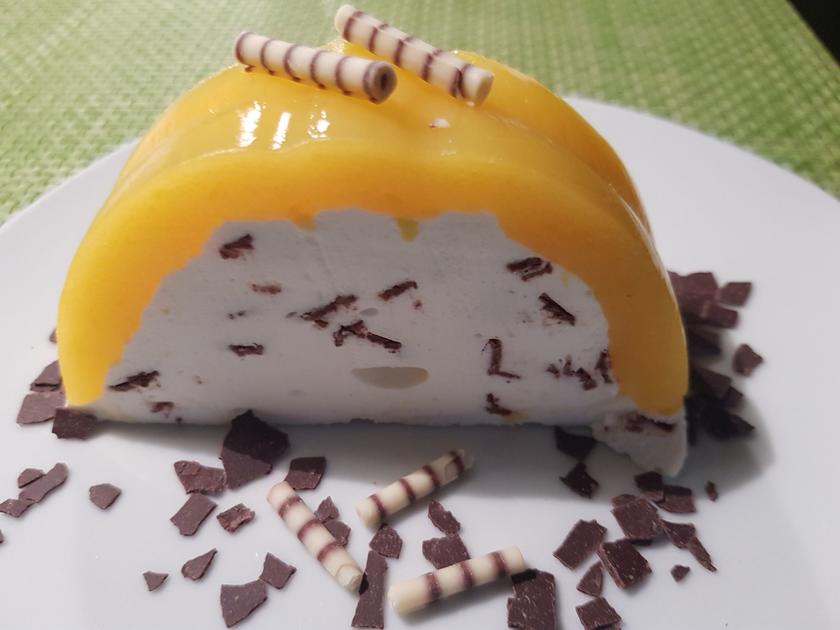 Stracciatella Mousse mit Mango Haube - einfach - von barbara62 Stracciatella Mousse mit Mango Haube - einfach - von barbara62