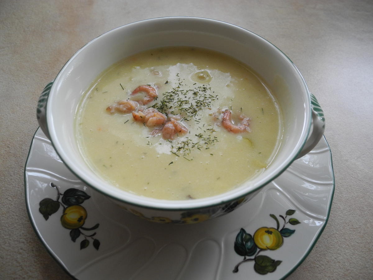 Kartoffelcremesuppe mit Krabben - Rezept - kochbar.de