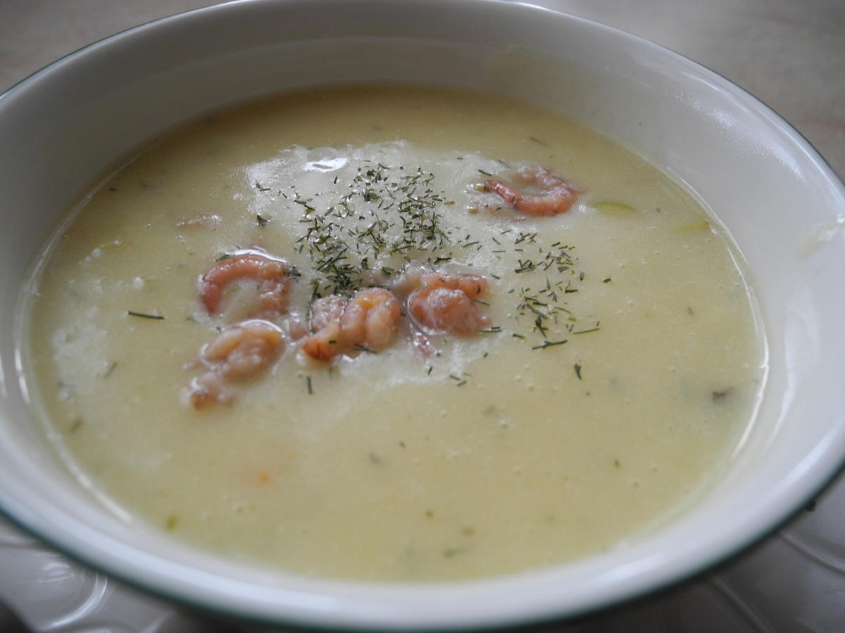 Kartoffelcremesuppe mit Krabben - Rezept - kochbar.de