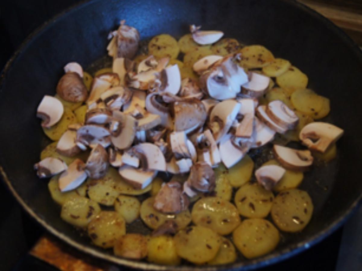 Kartoffel-Champignon-Rucola-Pfanne - Rezept - Bild Nr. 13714