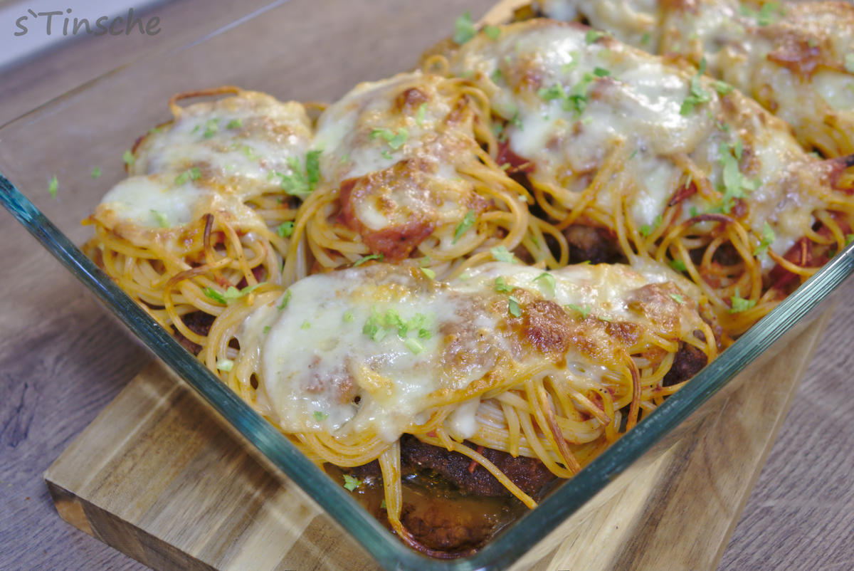 Schnelle Tomaten-Mozzarella-Pasta-Schnitzel - Rezept - Bild Nr. 13781