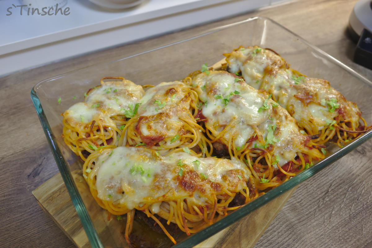 Schnelle Tomaten-Mozzarella-Pasta-Schnitzel - Rezept - Bild Nr. 13782