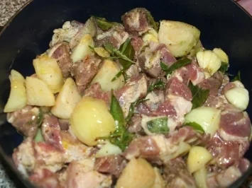 bohnen - fleisch- pfanne - Rezept