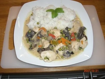 Rotes Hähnchencurry: - Rezept