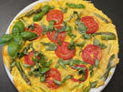 Omelette mit grünem Spargel, Tomaten und Käse - Rezept - Bild Nr. 13801