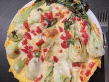 Gebratenes Pakchoi-Omlette mit Tomate Mozzarella - Rezept - Bild Nr. 13802