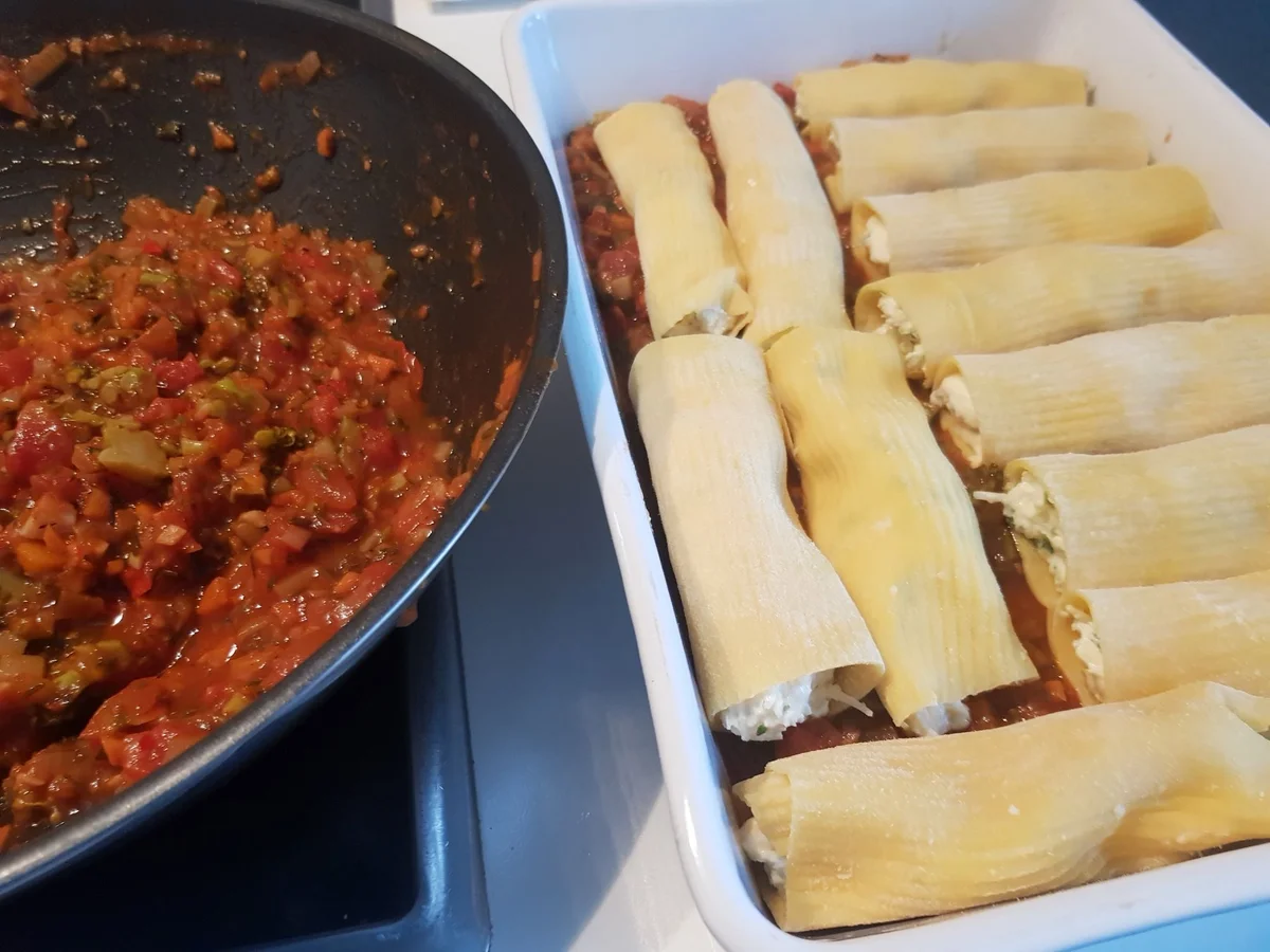Rezept: Manicotti mit Gemüse-Sugo Bild Nr. 13859 Manicotti mit Gemüse-Sugo - Rezept - Bild Nr. 13859