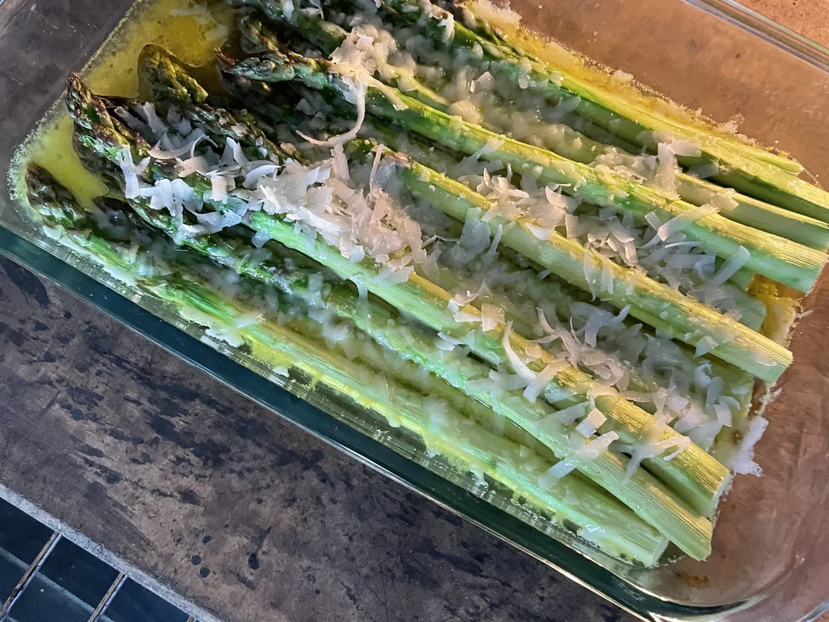 Grüner Spargel aus dem Ofen mit Jakobsmuscheln - Rezept - Bild Nr. 13889