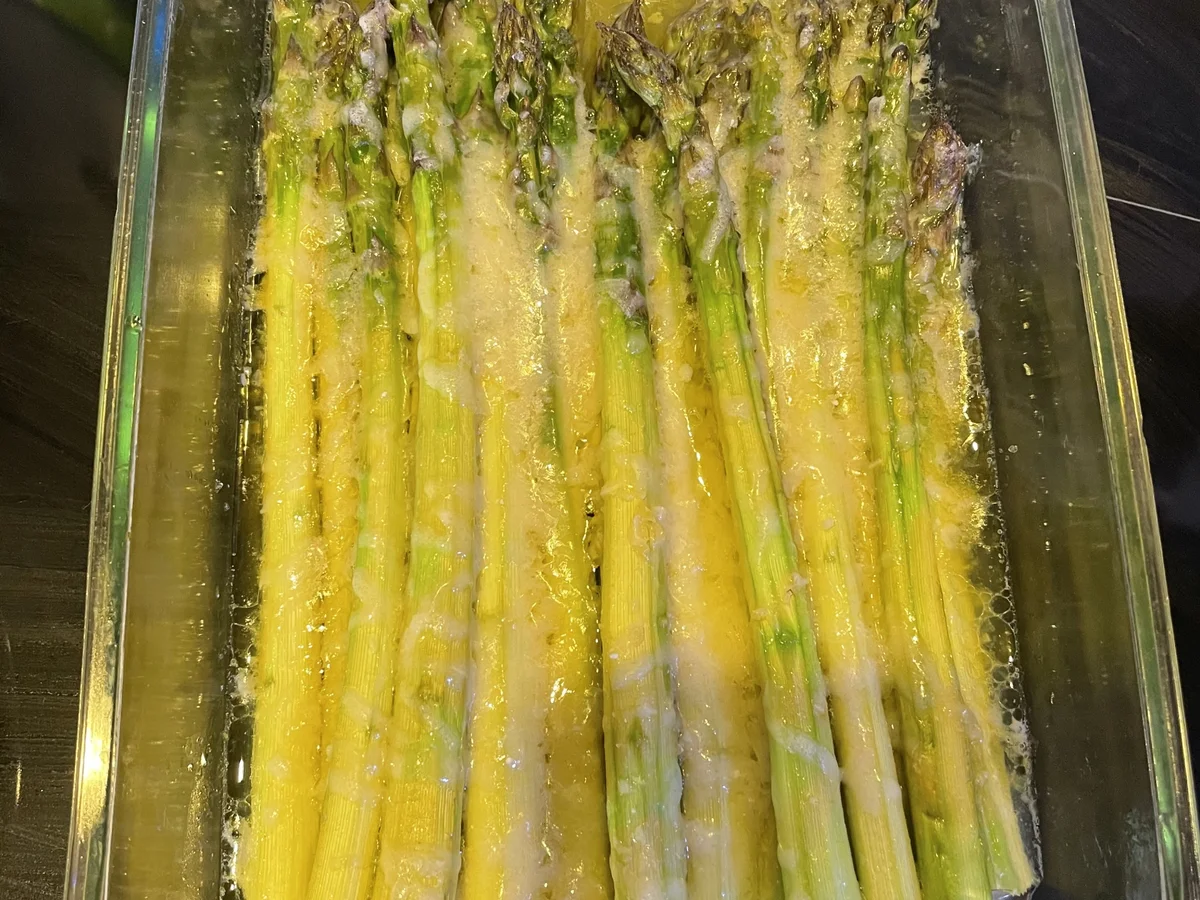 Grüner Spargel aus dem Ofen mit Jakobsmuscheln - Rezept - Bild Nr. 13890