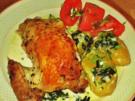 Hühnchen vom Spieß mit Bärlauch-Sahnekartoffeln - Rezept - Bild Nr. 13885
