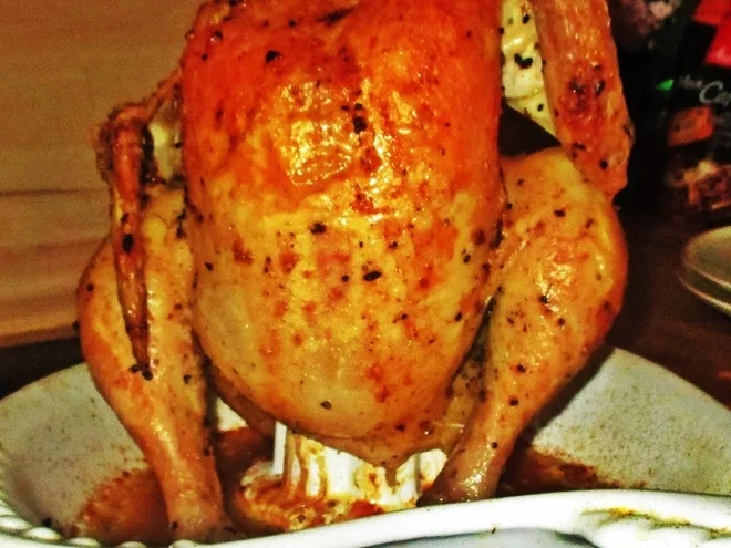 Hühnchen vom Spieß mit Bärlauch-Sahnekartoffeln - Rezept - Bild Nr. 13886