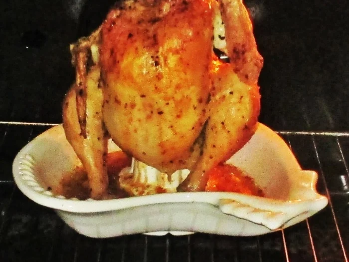 Hühnchen vom Spieß mit Bärlauch-Sahnekartoffeln - Rezept - Bild Nr. 13887