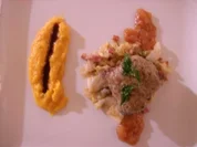 Hirsch unter Pfefferkruste an Batatenpüree und Spitzkohl - Rezept