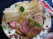 Spargel mit Sauce Hollandaise legere und Schinken im Brotteig - Rezept - Bild Nr. 3