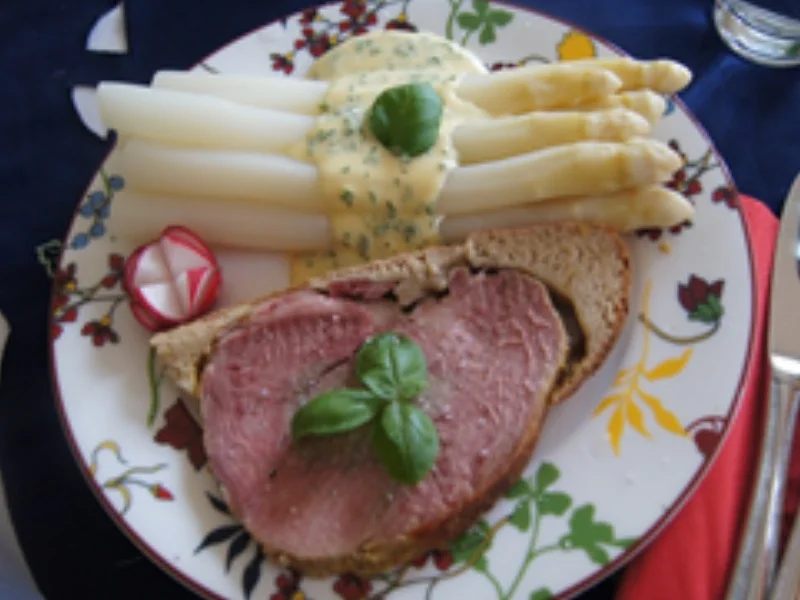 Spargel mit Sauce Hollandaise legere und Schinken im Brotteig - Rezept - Bild Nr. 16
