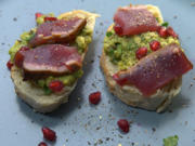 Thunfisch kurz gebraten mit Granatapfel Guacamole und Pane Pugliese - Rezept - Bild Nr. 13941