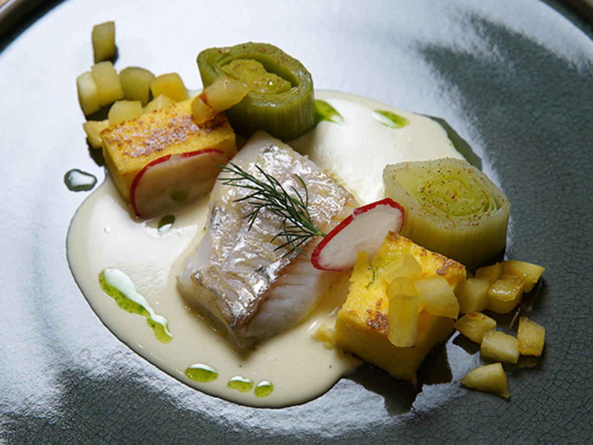 Zander an Polenta mit Apfel und Lauch - Rezept - Bild Nr. 13941