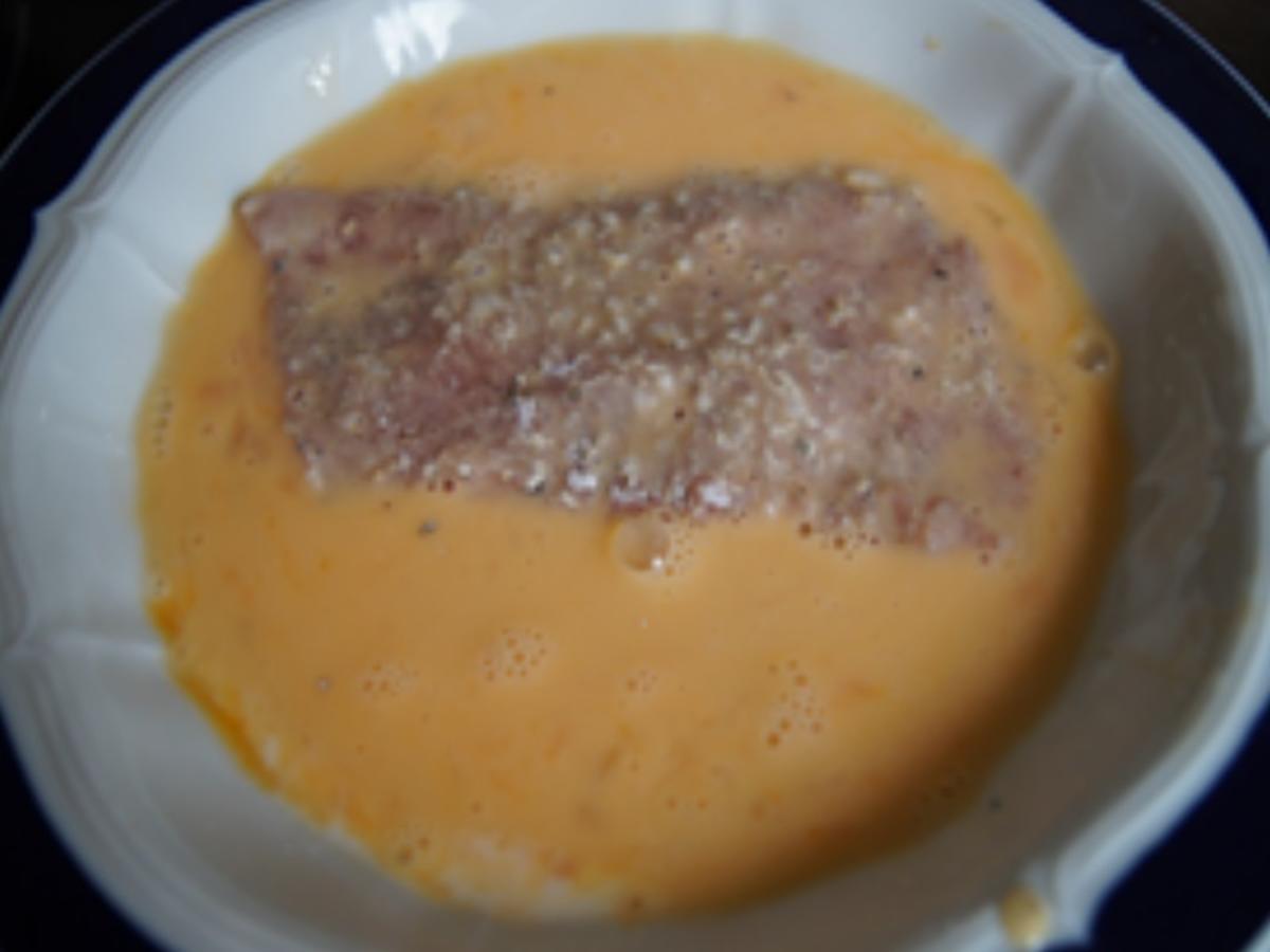 Spargelspitzen mit Sauce Hollandaise legere, Knusper Kalbsschnitzel und ...