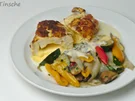 Gefülltes Hähnchenbrust mit Schmelzkäse & Gemüsepfanne - Rezept - Bild Nr. 13975