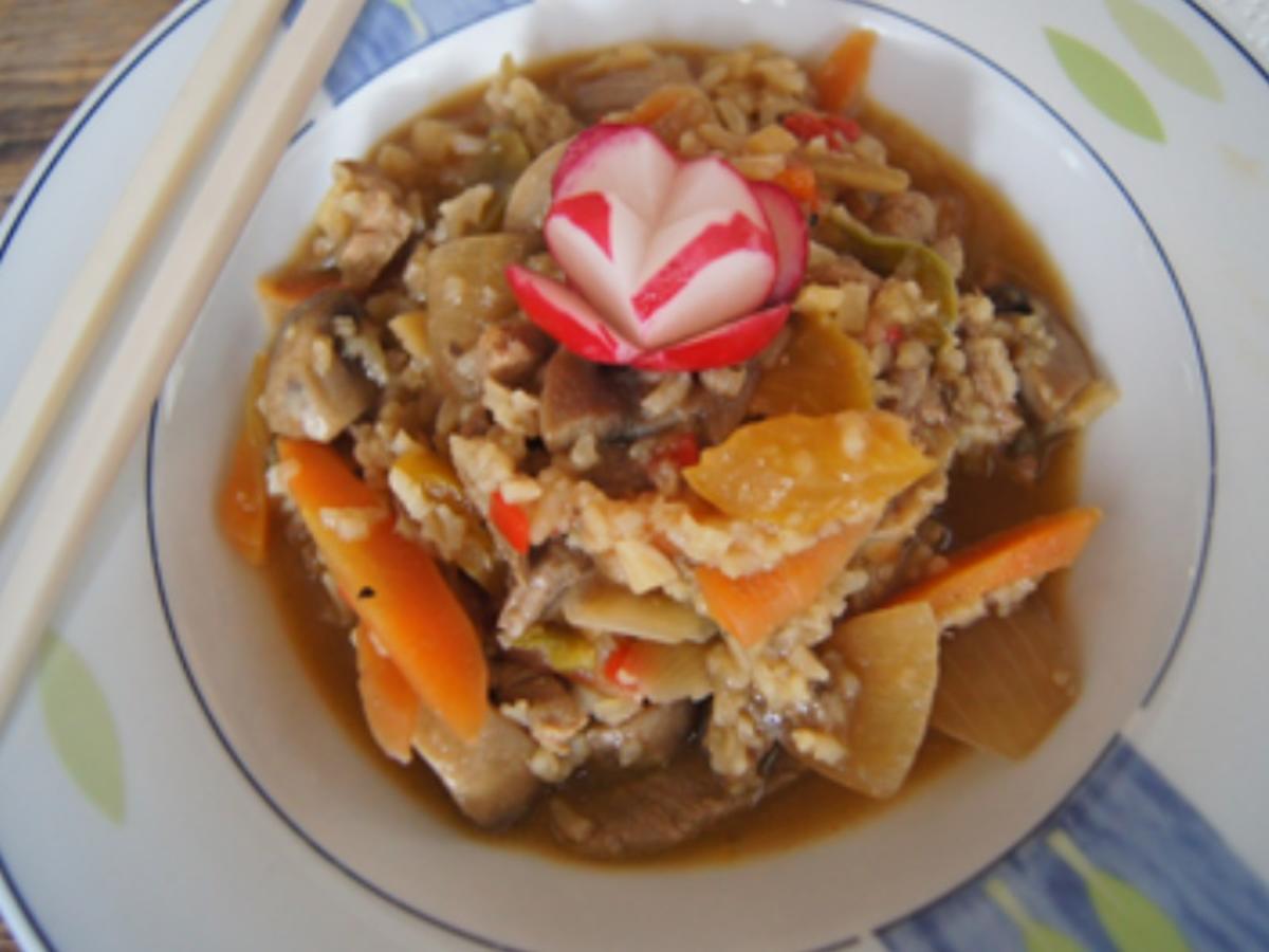 Schweinefilet-Geschnetzeltes mit gemischten Gemüse und Basmati-Reis - Rezept - Bild Nr. 2