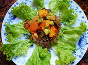 Avocado-Papayasalat mit Bambuskeimling und Pilzen - Rezept - Bild Nr. 13999