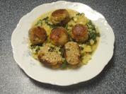 Grünkernbällchen auf Kartoffel-Spinat-Risotto - Rezept - Bild Nr. 14047
